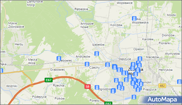 mapa Izabelów Mały, Izabelów Mały na mapie Targeo