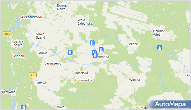mapa Jabłonna gmina Rakoniewice, Jabłonna gmina Rakoniewice na mapie Targeo