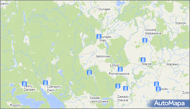 mapa Jabłonowo gmina Kowale Oleckie, Jabłonowo gmina Kowale Oleckie na mapie Targeo