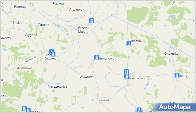 mapa Jabłonowo gmina Płośnica, Jabłonowo gmina Płośnica na mapie Targeo