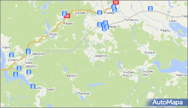 mapa Jadaminy, Jadaminy na mapie Targeo
