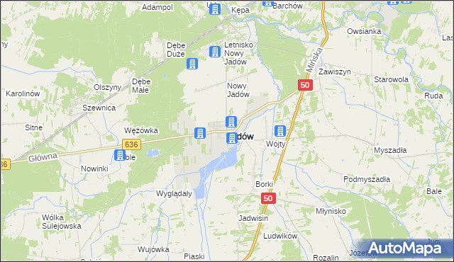 mapa Jadów, Jadów na mapie Targeo