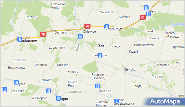 mapa Jadwigów gmina Moskorzew, Jadwigów gmina Moskorzew na mapie Targeo