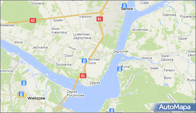 mapa Jadwisin gmina Serock, Jadwisin gmina Serock na mapie Targeo