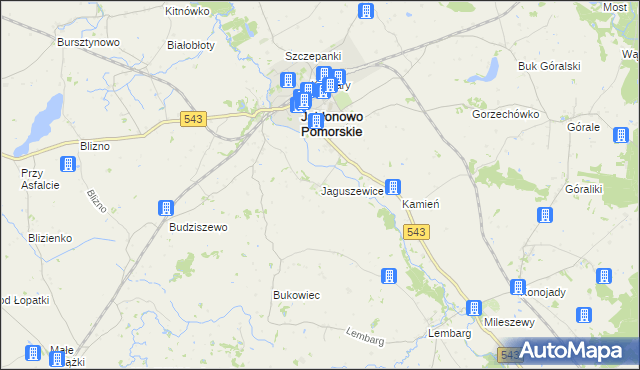 mapa Jaguszewice, Jaguszewice na mapie Targeo