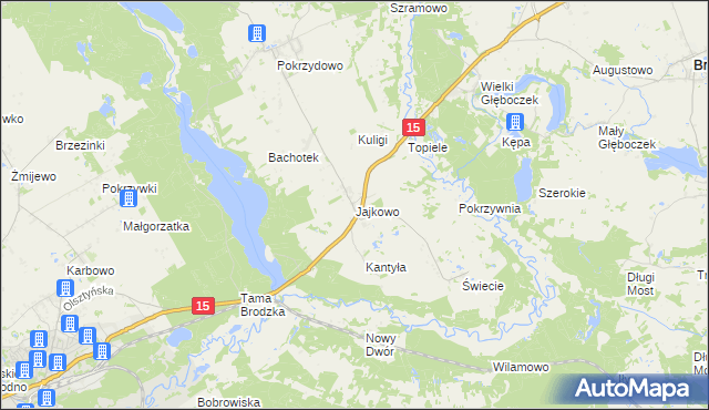 mapa Jajkowo, Jajkowo na mapie Targeo