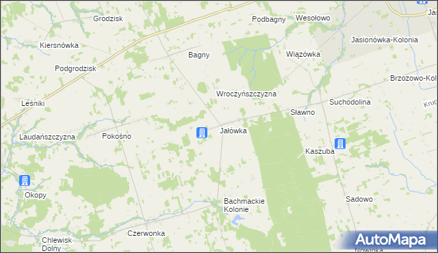 mapa Jałówka gmina Dąbrowa Białostocka, Jałówka gmina Dąbrowa Białostocka na mapie Targeo