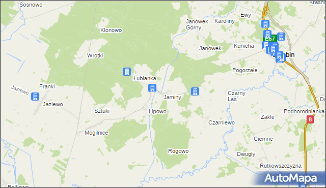 mapa Jaminy, Jaminy na mapie Targeo