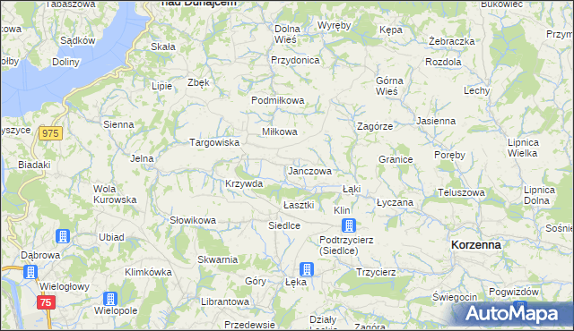 mapa Janczowa, Janczowa na mapie Targeo