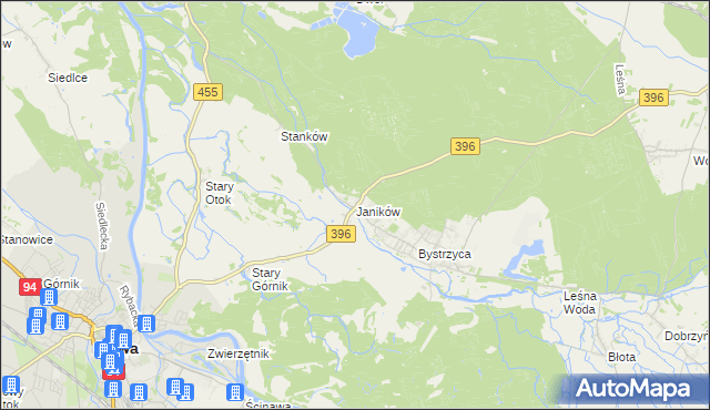 mapa Janików gmina Oława, Janików gmina Oława na mapie Targeo