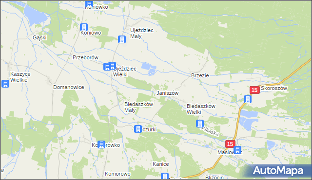 mapa Janiszów gmina Trzebnica, Janiszów gmina Trzebnica na mapie Targeo