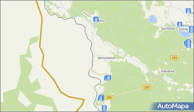 mapa Janiszowice gmina Brody, Janiszowice gmina Brody na mapie Targeo