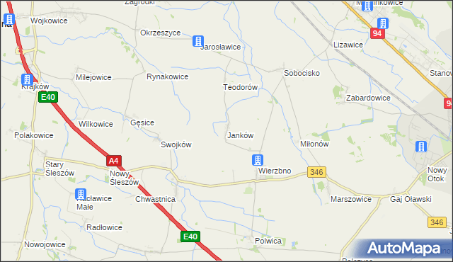 mapa Janków gmina Domaniów, Janków gmina Domaniów na mapie Targeo