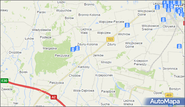 mapa Janków gmina Łęczyca, Janków gmina Łęczyca na mapie Targeo