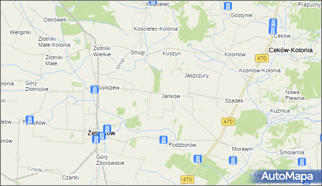 mapa Janków gmina Żelazków, Janków gmina Żelazków na mapie Targeo