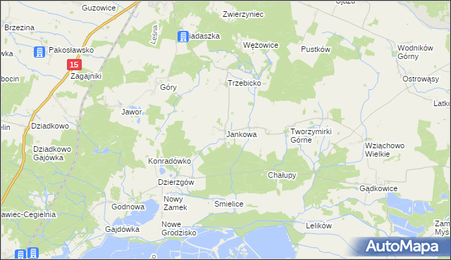 mapa Jankowa gmina Cieszków, Jankowa gmina Cieszków na mapie Targeo