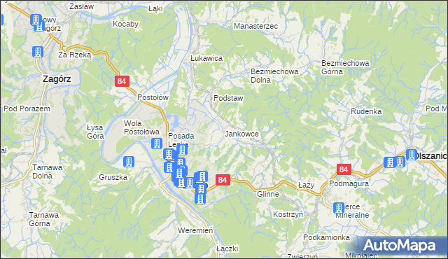 mapa Jankowce, Jankowce na mapie Targeo