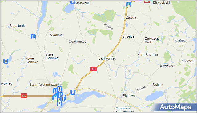 mapa Jankowice gmina Łasin, Jankowice gmina Łasin na mapie Targeo