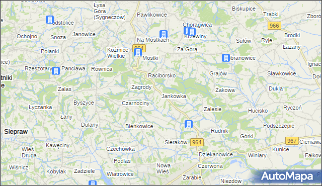 mapa Jankówka gmina Wieliczka, Jankówka gmina Wieliczka na mapie Targeo