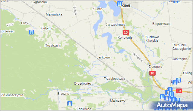 mapa Jankowo gmina Lipno, Jankowo gmina Lipno na mapie Targeo