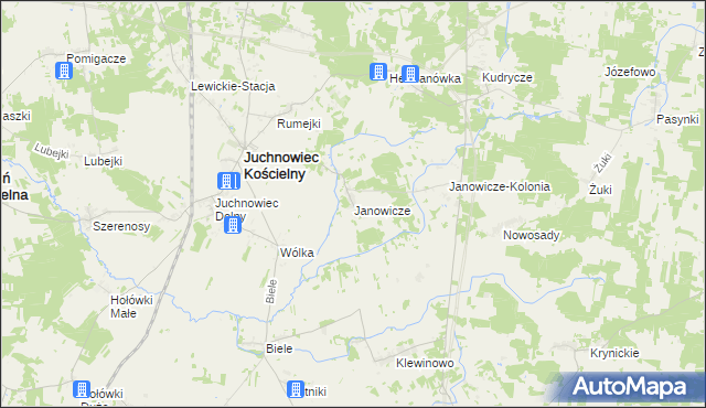 mapa Janowicze, Janowicze na mapie Targeo