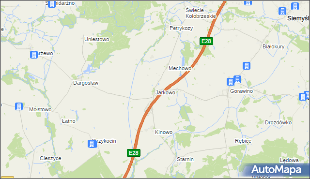 mapa Jarkowo, Jarkowo na mapie Targeo