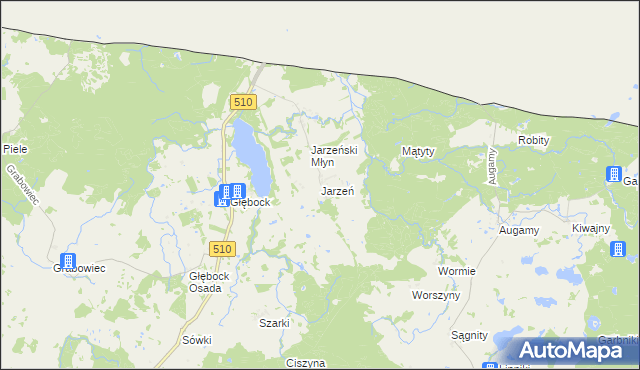 mapa Jarzeń, Jarzeń na mapie Targeo