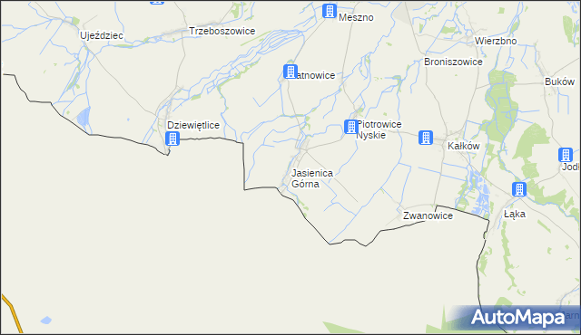 mapa Jasienica Górna, Jasienica Górna na mapie Targeo