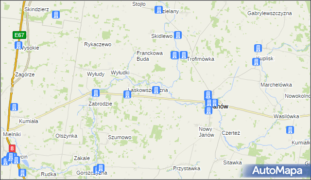 mapa Jasionowa Dolina, Jasionowa Dolina na mapie Targeo