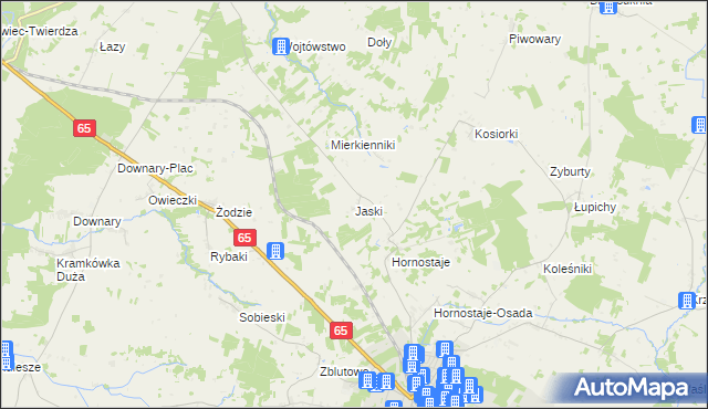 mapa Jaski gmina Mońki, Jaski gmina Mońki na mapie Targeo