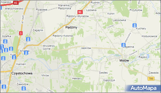 mapa Jaskrów, Jaskrów na mapie Targeo