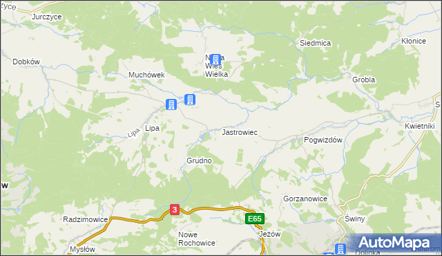 mapa Jastrowiec, Jastrowiec na mapie Targeo