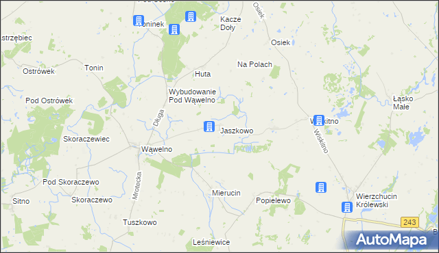 mapa Jaszkowo gmina Sośno, Jaszkowo gmina Sośno na mapie Targeo