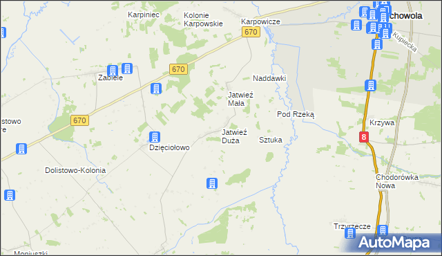 mapa Jatwieź Duża, Jatwieź Duża na mapie Targeo