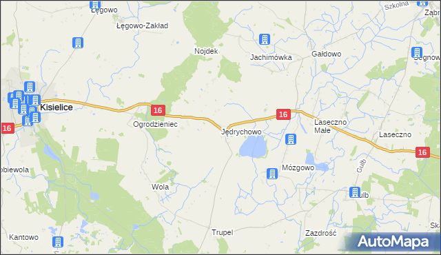 mapa Jędrychowo gmina Kisielice, Jędrychowo gmina Kisielice na mapie Targeo