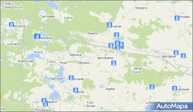 mapa Jędrzejewo gmina Lniano, Jędrzejewo gmina Lniano na mapie Targeo