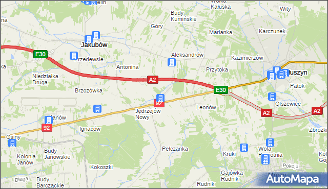 mapa Jędrzejów Stary, Jędrzejów Stary na mapie Targeo