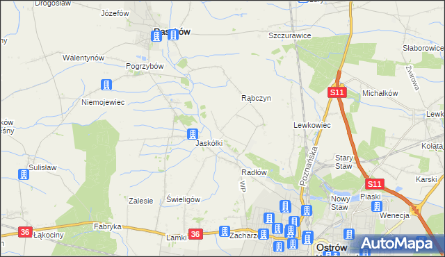 mapa Jelitów gmina Raszków, Jelitów gmina Raszków na mapie Targeo