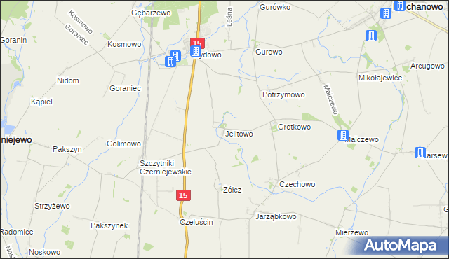 mapa Jelitowo, Jelitowo na mapie Targeo