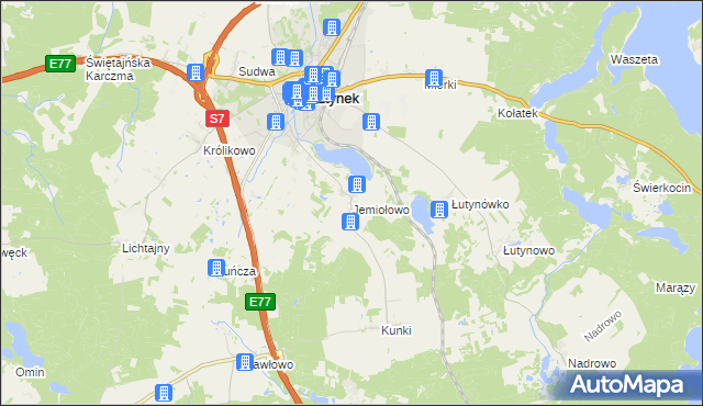 mapa Jemiołowo, Jemiołowo na mapie Targeo