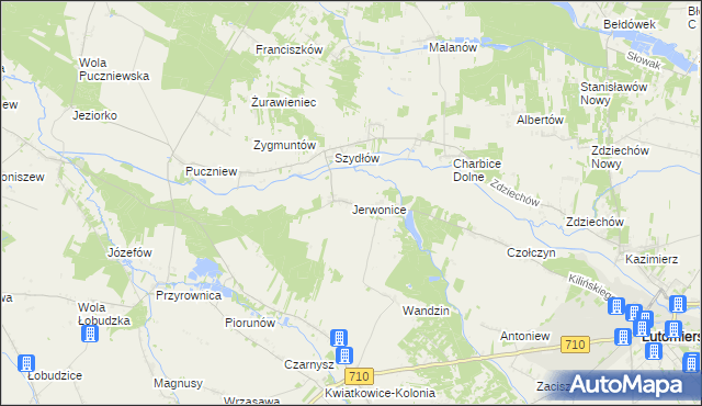 mapa Jerwonice, Jerwonice na mapie Targeo