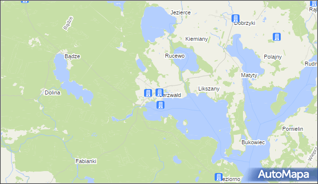 mapa Jerzwałd, Jerzwałd na mapie Targeo