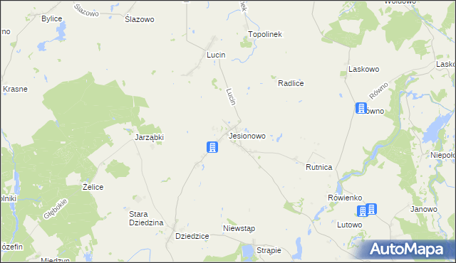 mapa Jesionowo gmina Przelewice, Jesionowo gmina Przelewice na mapie Targeo