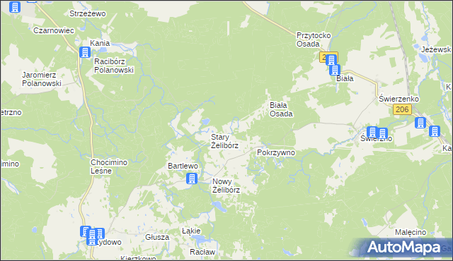 mapa Jeżewo gmina Polanów, Jeżewo gmina Polanów na mapie Targeo