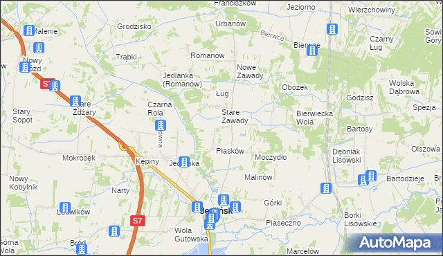 mapa Józefów gmina Jedlińsk, Józefów gmina Jedlińsk na mapie Targeo