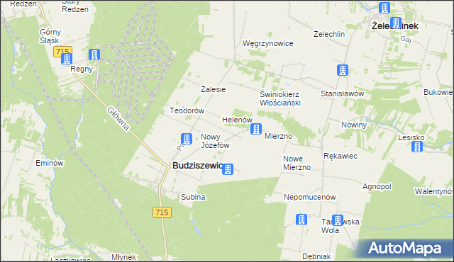 mapa Józefów Stary gmina Budziszewice, Józefów Stary gmina Budziszewice na mapie Targeo