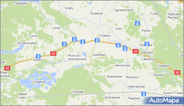mapa Józefowo gmina Szczutowo, Józefowo gmina Szczutowo na mapie Targeo