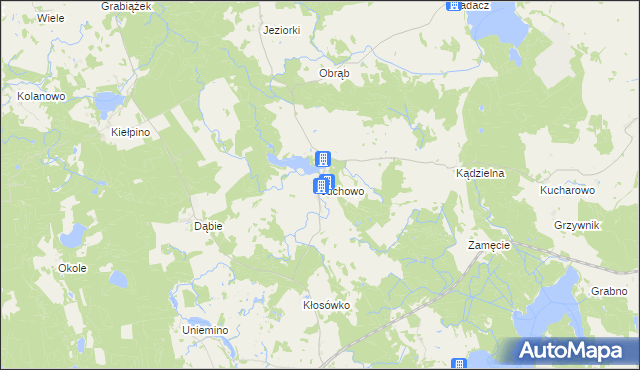 mapa Juchowo, Juchowo na mapie Targeo