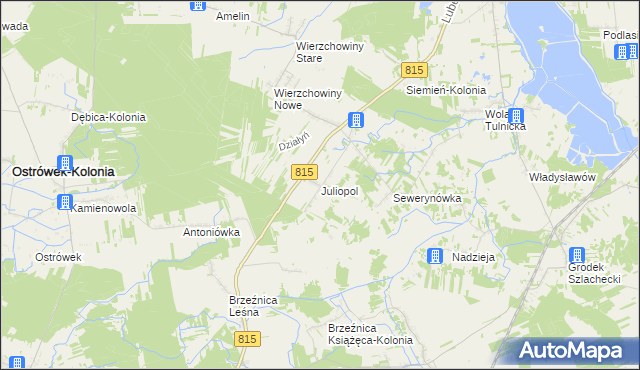 mapa Juliopol gmina Siemień, Juliopol gmina Siemień na mapie Targeo