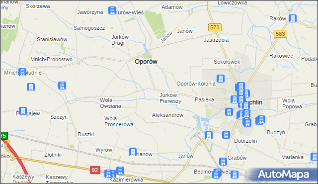 mapa Jurków Pierwszy, Jurków Pierwszy na mapie Targeo